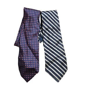 Lot of 2 Brooks Brothers Mens Silk Tie Geometric Diagonal Stripe Necktie Classic